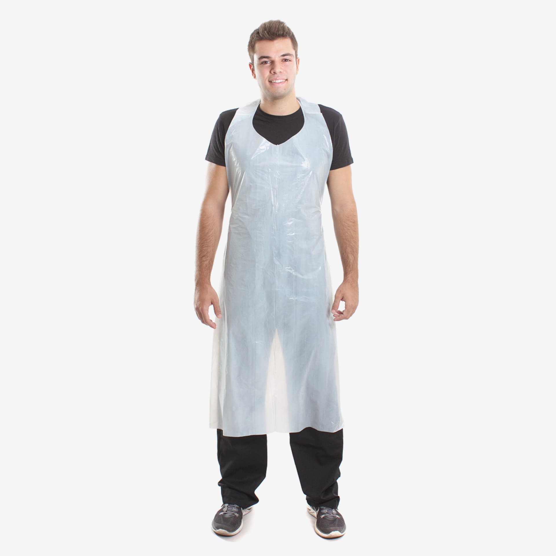 PRCL-1007: F. Bosch Plastic Apron PE, White, 125x80cm, 9g