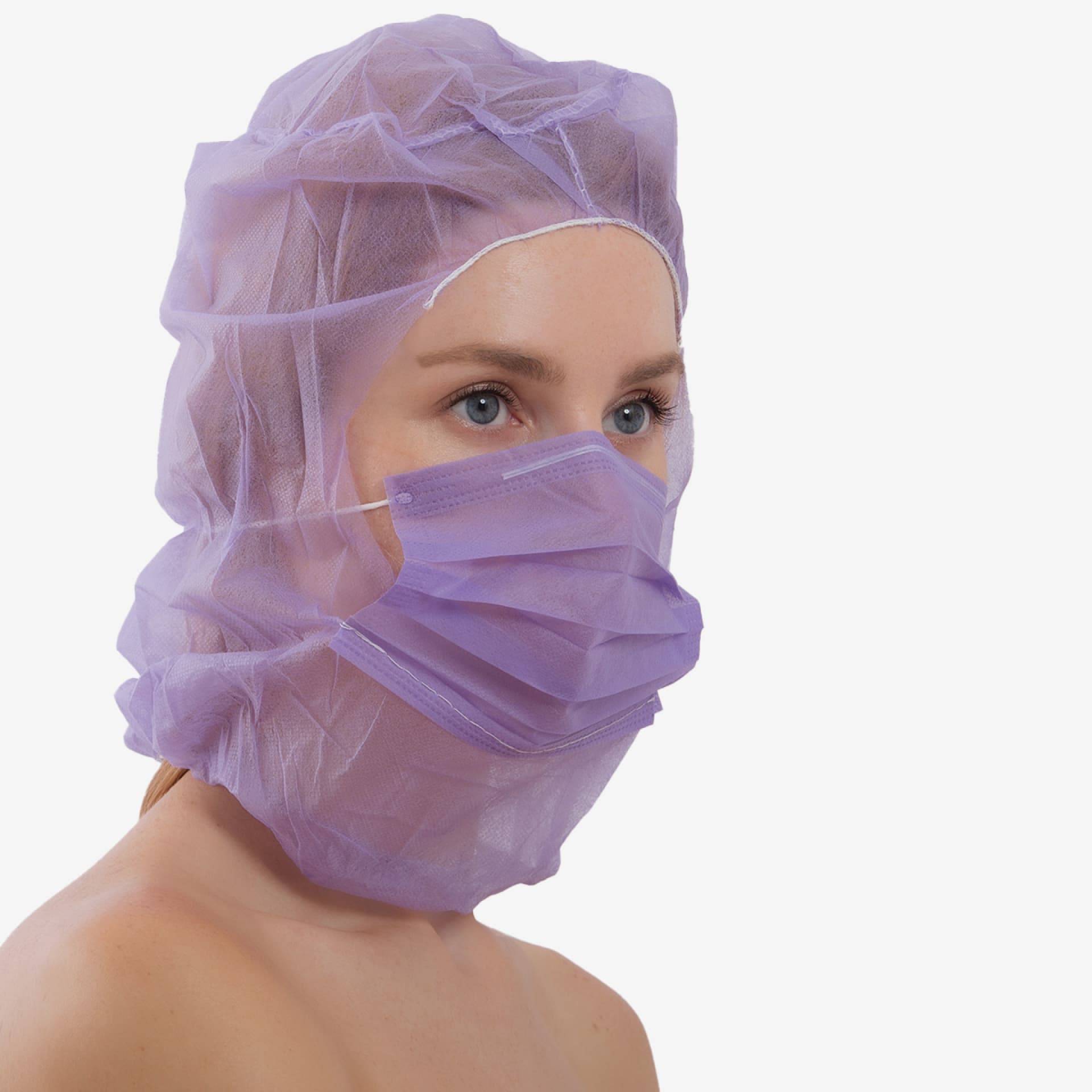 PRCL-1059: F. Bosch Astronaut Cap with 2ply earloop Facemask Non‐Woven, Violet Blue
