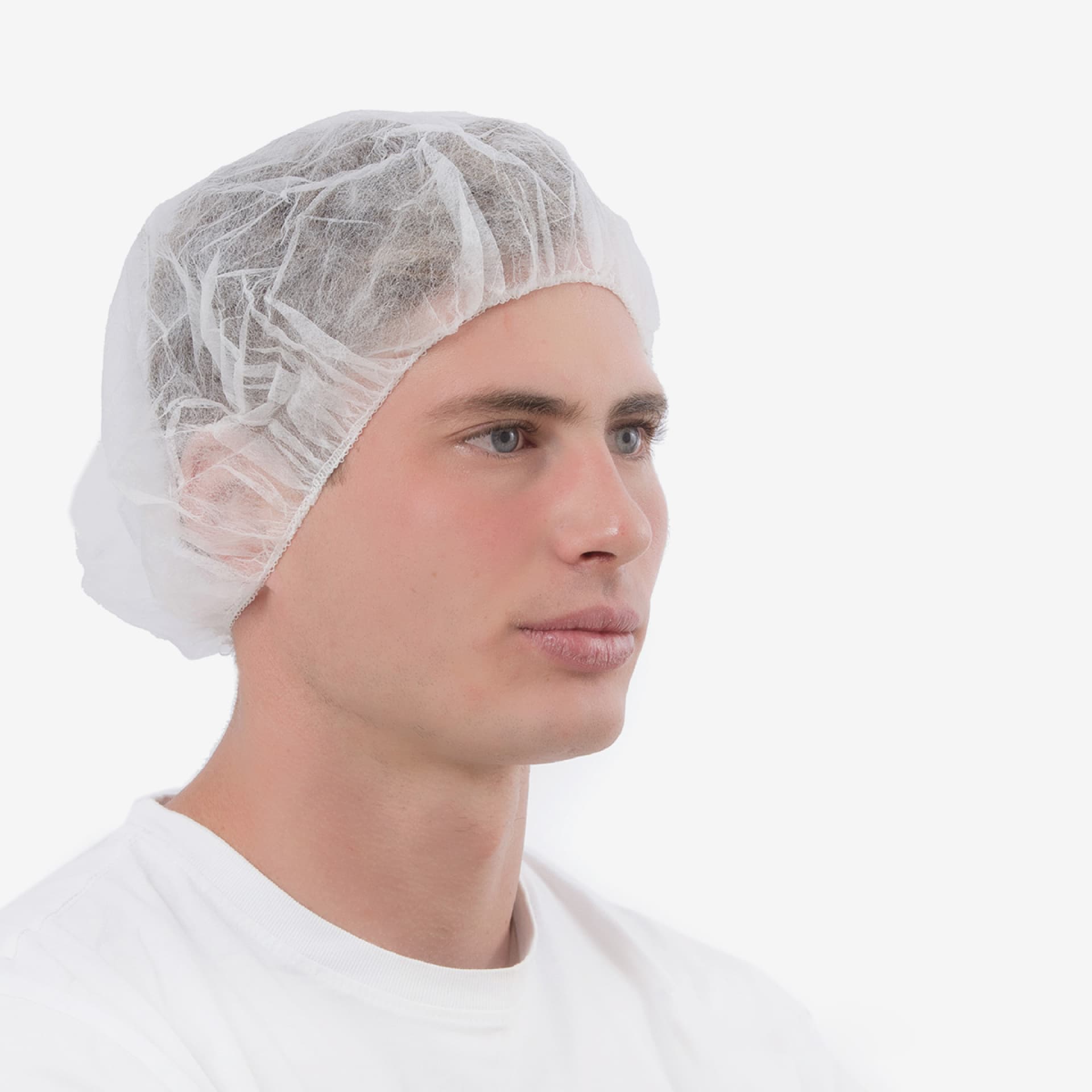 PRCL-1004: F. Bosch Bouffant Cap Non-Woven with Elastic Cord, White, 53cm