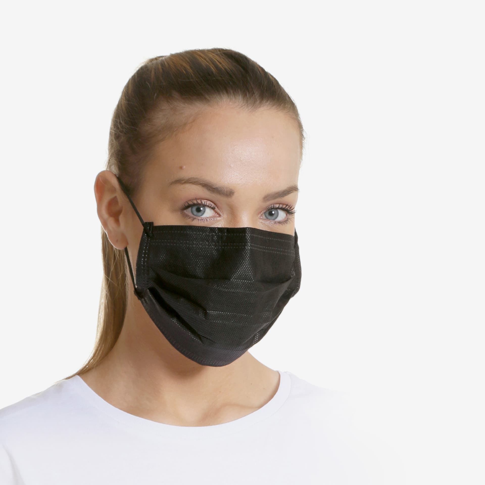 PRCL-1071: F. Bosch Non‐Woven 3ply Earloop Facemask, Black