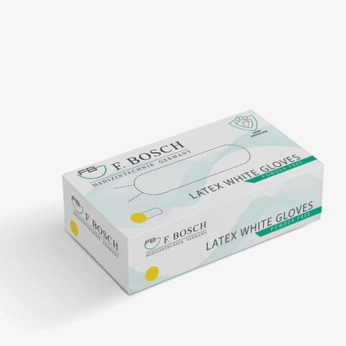 FBGLVE-1031: F. Bosch Latex Powder-Free White Examination Gloves, size XS