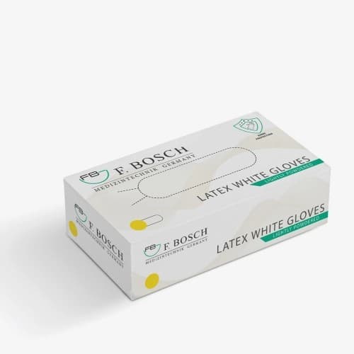 FBGLVE-1011: F. Bosch Latex Powdered Disposable Gloves, size XS