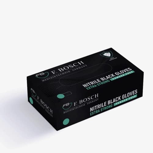 FBGLVE-3011: F. Bosch Nitrile Powder-Free Black Extra Strong, size XS