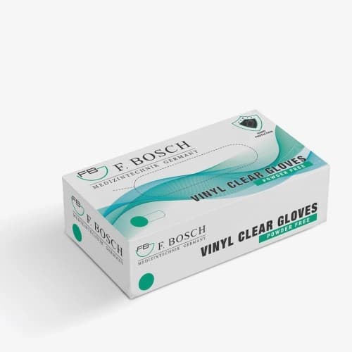 FBGLVE-2021: F. Bosch Vinyl Powder-Free Examination Gloves Clear, size XS