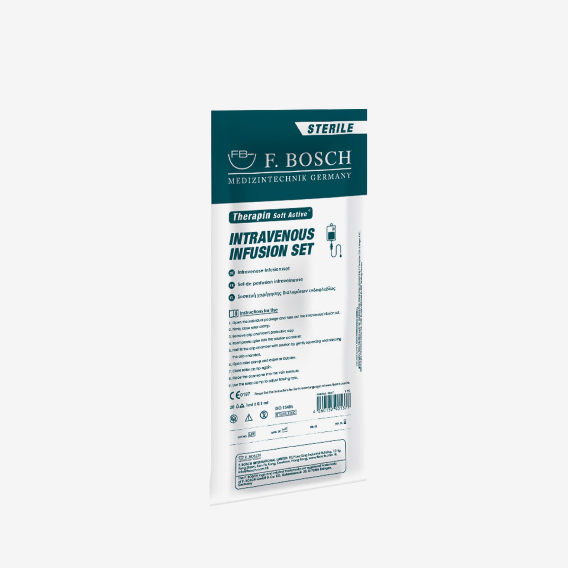 FBHEAL-1066: F. Bosch Therapin Soft Active® Intravenous Infusion Set, with Needle 21G (400pcs/ctn)