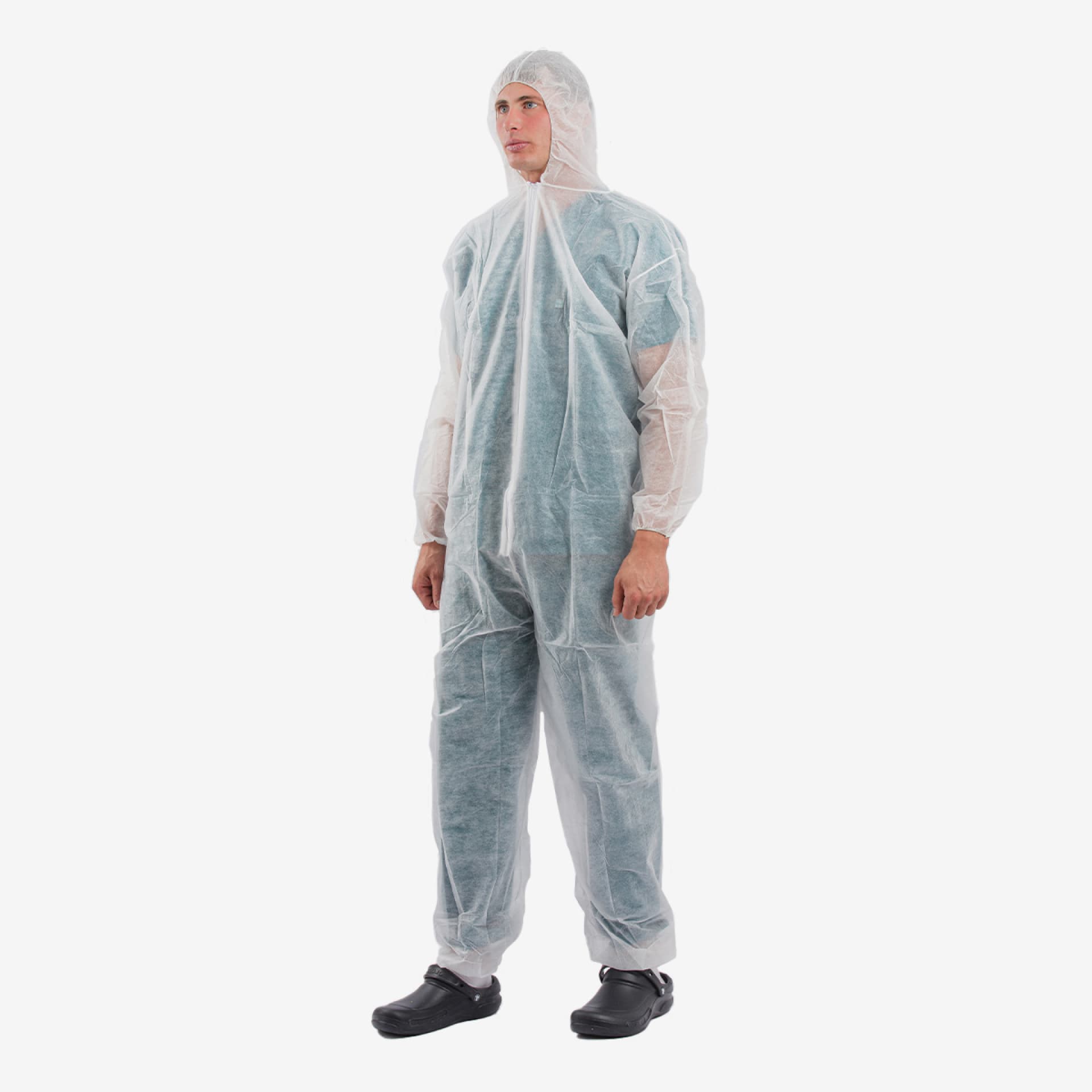 PRCL-1110: F. Bosch Coverall Full body with hood 30g, white, size L