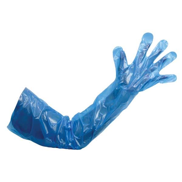 PRCL-1121: F. Bosch Disposable HDPE Gloves, 90cm, Blue