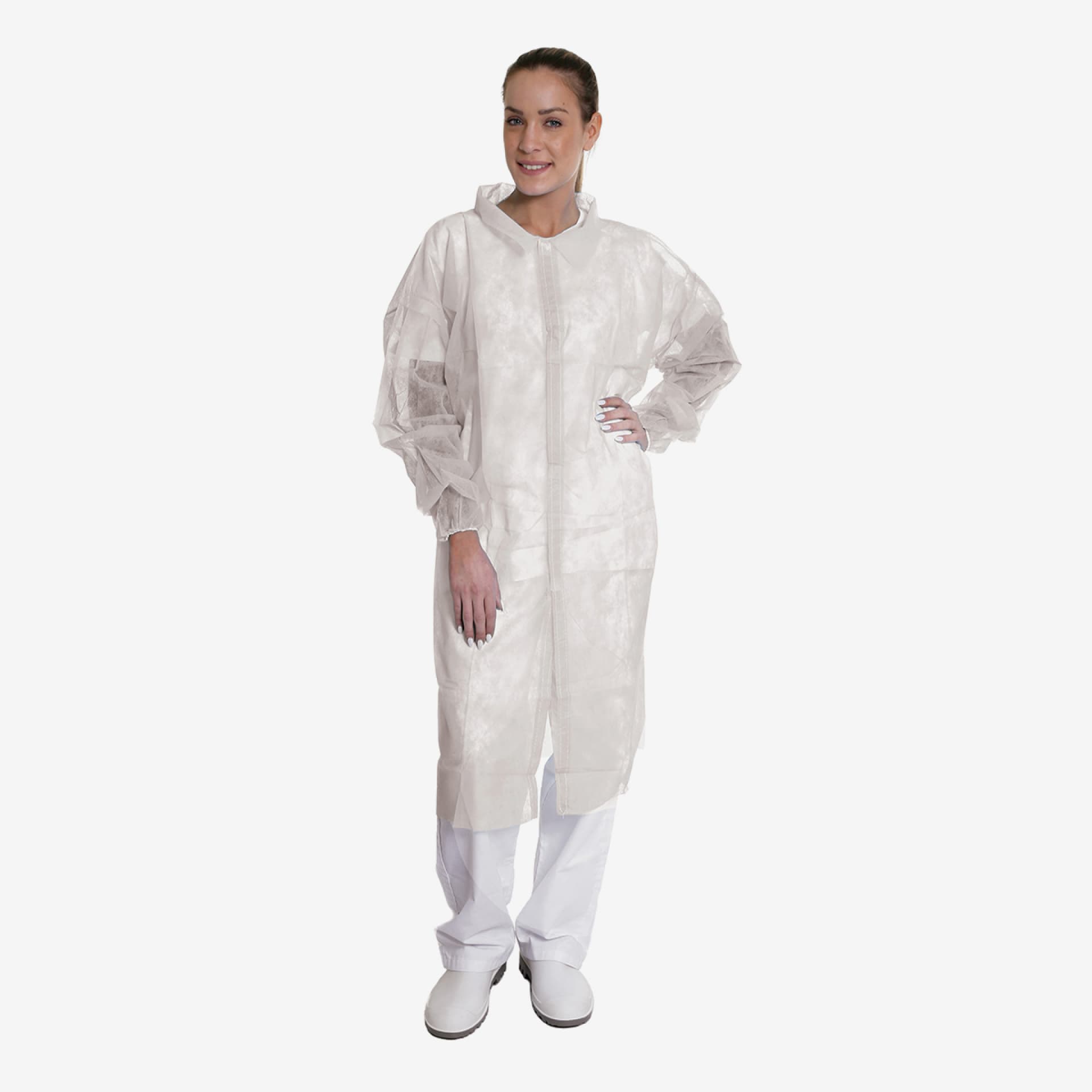 PRCL-1029: F. Bosch Visitor Coat Non-Woven, With Buttons, White, 110x140cm, XL Size