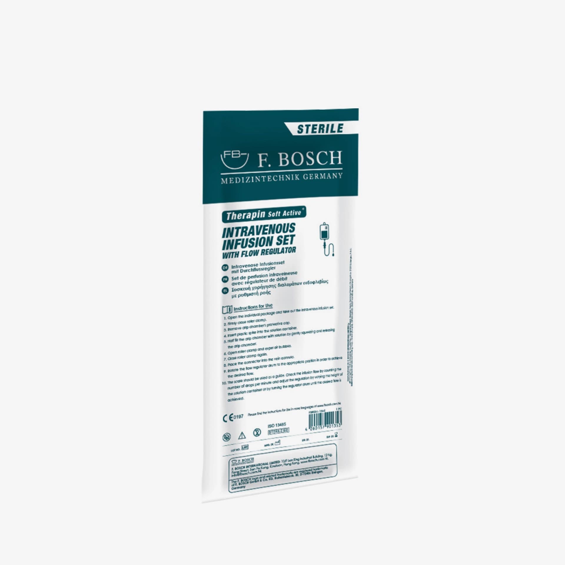 FBHEAL-1065: F. Bosch Therapin Soft Active® Intravenous Infusion Set, with Flow Regulator (200pcs/ctn)